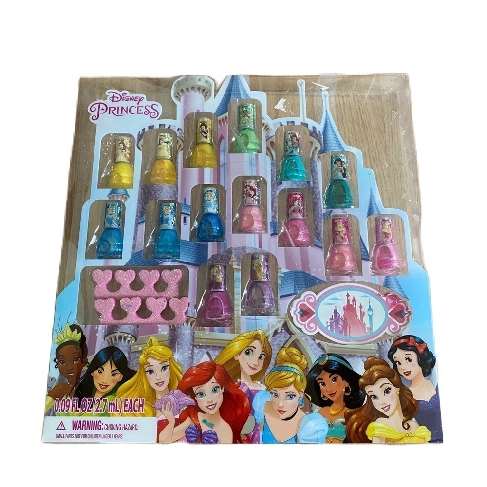 Disney Princess Nail Polish Set NEW Castle Belle Mulan Tiana Rapunzel Cinderella